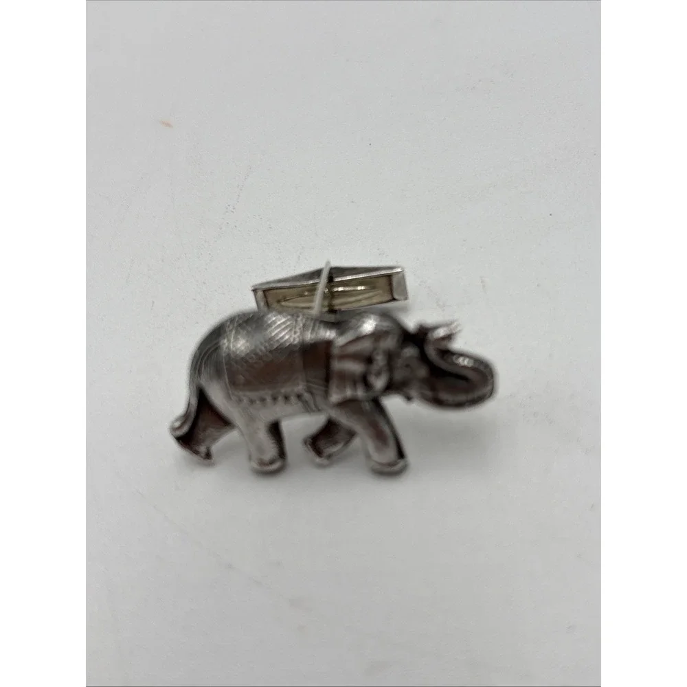 Sterling Silver 925 Cuff Link Indian Elephant 1 Inch Wide Only One Not A Pair‎